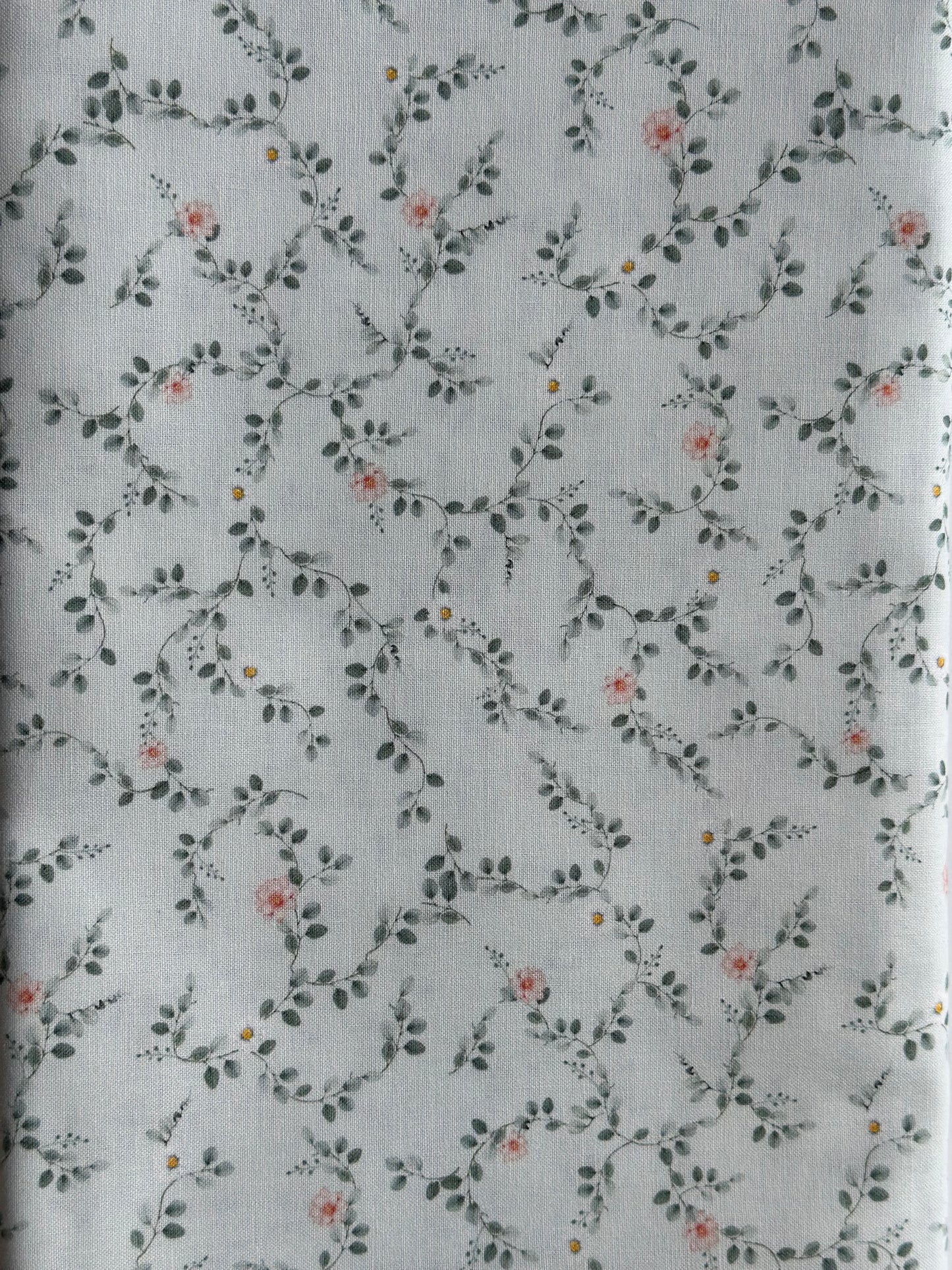 Till The Cows Come Home Blue Tiny Floral Vines Yardage CD4046-Blue