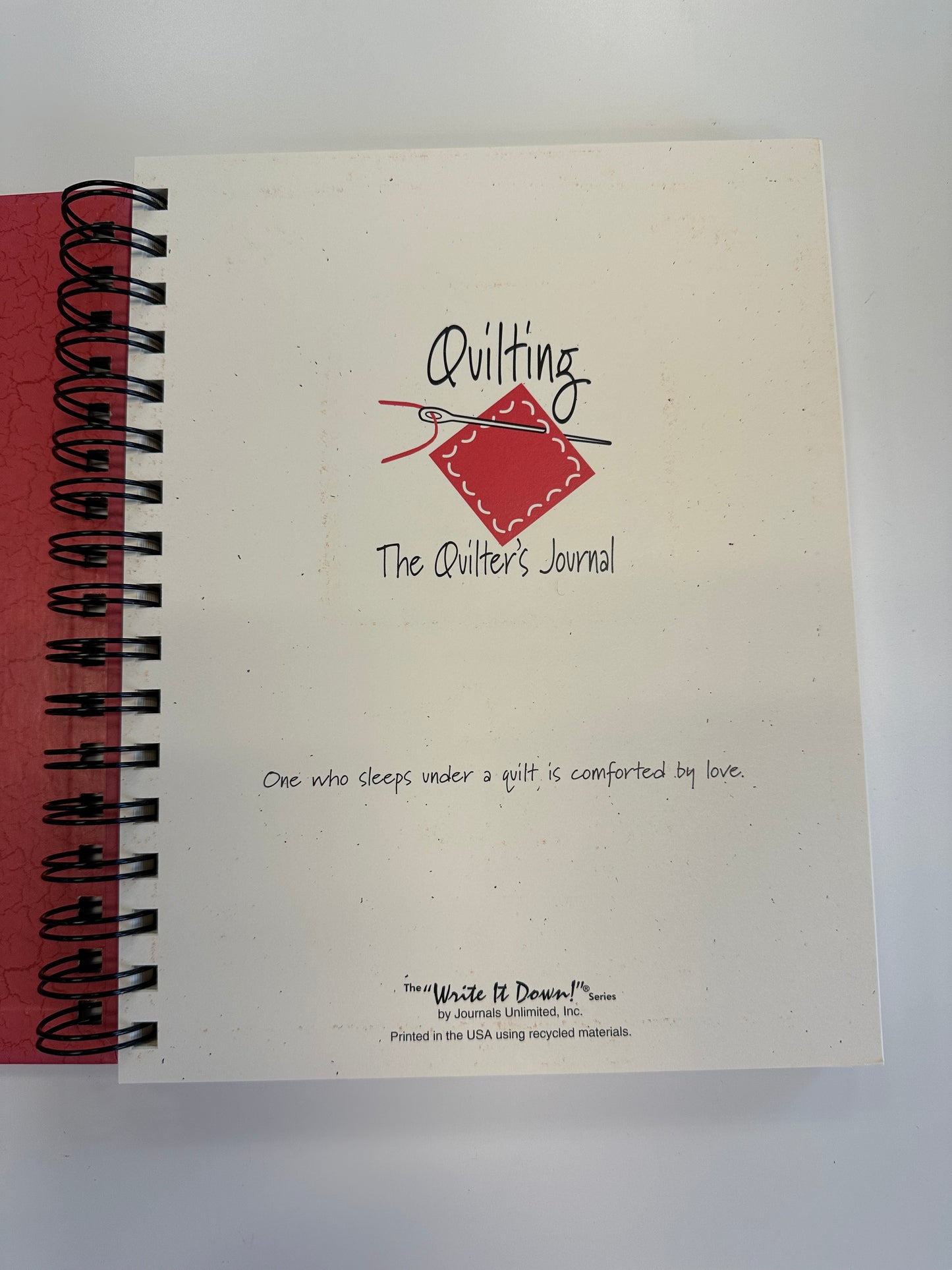 Write It Down Quilting Journal Red Cover