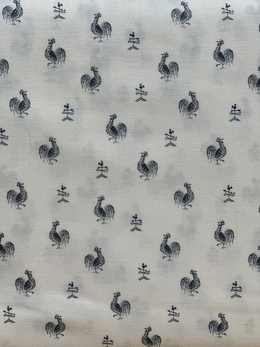 Sacramento 53416-5 Graphite Roosters on Cream