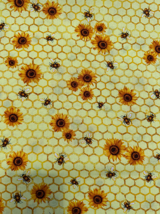 Hi Fashions Sunflowers and Bees Yellow 1437